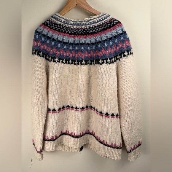 Fair Isle Handknitted New Wool Cardigan Made In Denmark Stofos - Picture 2 of 11